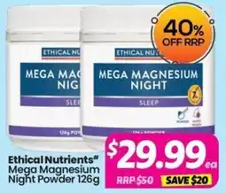 Your Discount Chemist Ethical Nutrients Mega Magnesium Night Powder offer