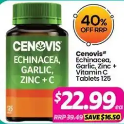 Your Discount Chemist Cenovis Echinacea, Garlic, Zinc + C offer