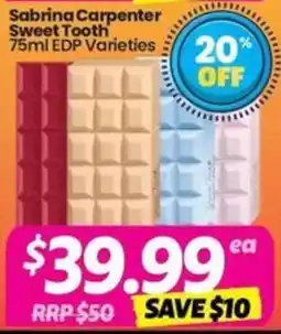 Your Discount Chemist Sabrina Carpenter Sweet Tooth 75ml EDP Varieties offer
