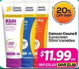 Your Discount Chemist Cancer Council Sunscreen Varieties offer