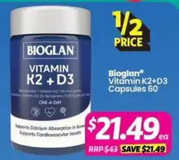 Your Discount Chemist Bioglan Vitamin K2+D3 Capsules offer