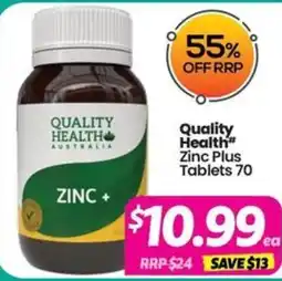 Your Discount Chemist Quality Health Zinc Plus Tablets offer