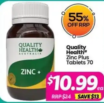 Your Discount Chemist Quality Health Zinc Plus Tablets offer