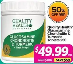 Your Discount Chemist Quality Health Glucosamine Chondroitin & Turmeric Tablets offer