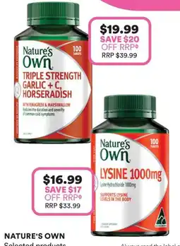 Priceline Nature's Own Triple Strength Garlic + C, Horseradish offer
