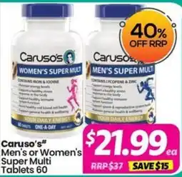 Your Discount Chemist Caruso's Men's or Women's Super Multi Tablets 60 offer