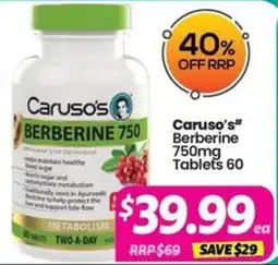 Your Discount Chemist Caruso's Berberine 750 offer