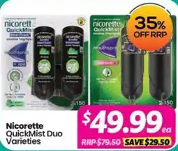 Your Discount Chemist Nicorette QuickMist Duo Varieties offer