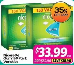 Your Discount Chemist Nicorette Gum 150 Pack Varieties offer