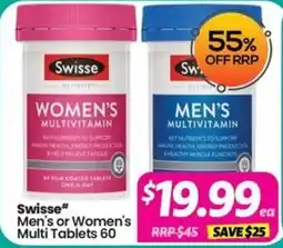 Your Discount Chemist Swisse Men's or Women's Multi Tablets offer