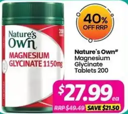 Your Discount Chemist Nature's Own Magnesium Glycinate Tablets offer