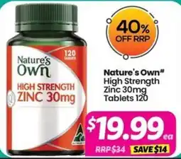 Your Discount Chemist Nature's Own High Strength Zinc 30mg offer