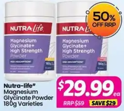 Your Discount Chemist Nutra-life Magnesium Glycinate Powder Varieties offer