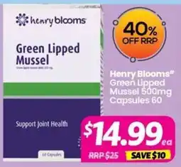 Your Discount Chemist Henry Blooms Green Lipped Mussel offer