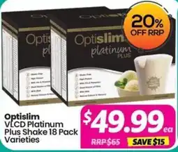 Your Discount Chemist Optislim VLCD Platinum Plus Shake 18 Pack Varieties offer