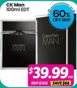 Your Discount Chemist Calvin Klein CK Man 100ml EDT offer