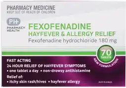 Soul Pattinson Chemist Pharmacy Health Fexofenadine Hayfever & Allergy Relief 70 Tablets offer