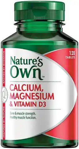 Soul Pattinson Chemist Nature's Own Calcium, Magnesium & Vitamin D3 120 Tablets offer