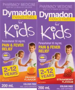 Soul Pattinson Chemist Dymadon For Kids 2-12 Years Orange or Strawberry Flavour 200mL offer