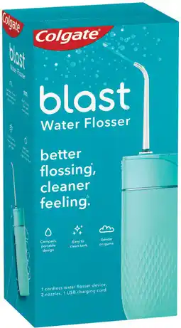Priceline Colgate Blast Cordless Waterproof Rechargeable Water Flosser Teal 1 Each offer