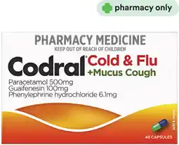 Priceline Codral Cold & Flu + Mucus Cough 48 Capsules offer