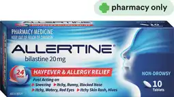 Priceline Allertine Bilastine 20mg 10 Tablets offer