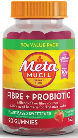 Priceline Metamucil Fibre + Probiotic 90 Gummies offer