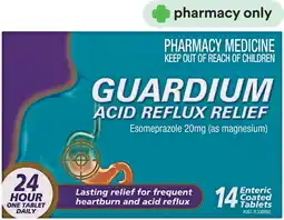 Priceline Guardium Acid Reflux Relief Esomeprazole 20mg 14 Tablets offer