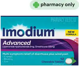 Priceline Imodium Advanced Chewable Mint Flavour 12 Tablets offer