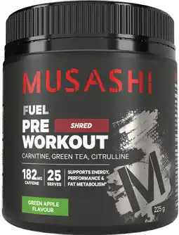 Priceline Musashi Fuel Pre Workout Green Apple offer
