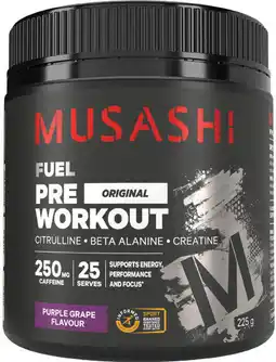 Priceline Musashi Fuel Pre Workout Purple Grape offer
