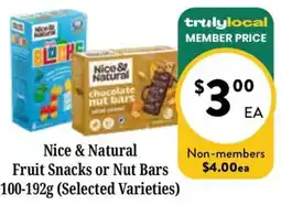 Farmer Jack's Nice & Natural Fruit Snacks or Nut Bars offer