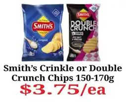 Farmer Jack's Smith's Crinkle or Double Crunch Chips offer