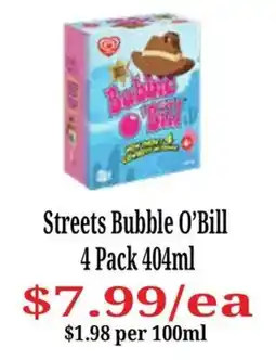 Farmer Jack's Streets Bubble O'Bill offer