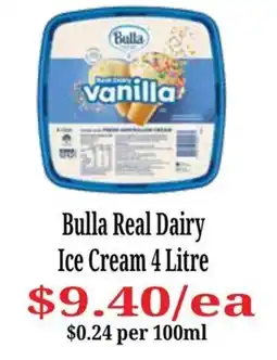 Farmer Jack's Bulla Real Dairy Ice Cream offer