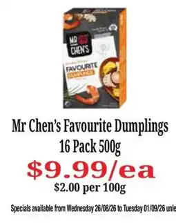 Farmer Jack's Mr Chen's Favourite Dumplings offer