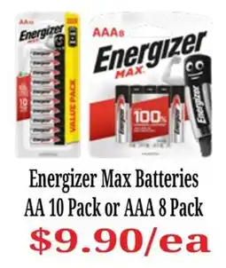 Farmer Jack's Energizer Max Batteries offer