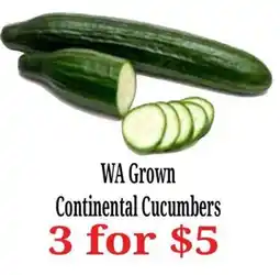 Farmer Jack's WA Grown Continental Cucumbers offer
