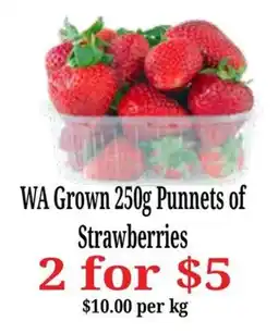 Farmer Jack's WA Grown 250g Punnets of Strawberries offer