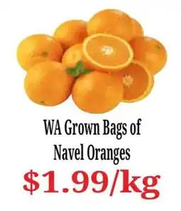 Farmer Jack's WA Grown Bags of Navel Oranges offer