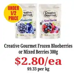 Farmer Jack's Creative Gourmet Frozen Blueberries or Mixed Berries offer