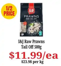 Farmer Jack's I&J Raw Prawns Tail Off offer