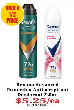 Farmer Jack's Rexona Advanced Protection Antiperspirant Deodorant offer
