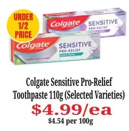 Farmer Jack's Colgate Sensitive Pro-Relief Toothpaste offer