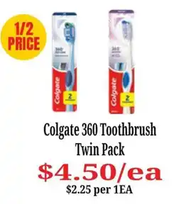 Farmer Jack's Colgate 360 Toothbrush offer