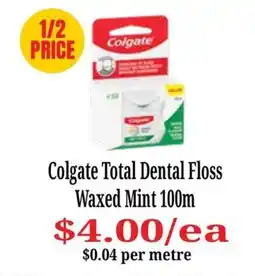 Farmer Jack's Colgate Total Dental Floss Waxed Mint offer