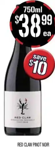 Farmer Jack's Red Claw Pinot Noir offer