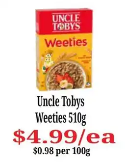 Farmer Jack's Uncle Tobys Weeties offer