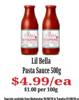 Farmer Jack's Lil Bella Pasta Sauce offer