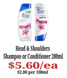 Farmer Jack's Head & Shoulders Shampoo or Conditioner offer